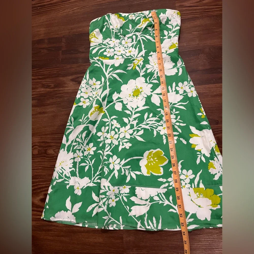 J CREW Womens Green White Floral
Cotton Strapless Dress Size 6 - Picture 9 of 12